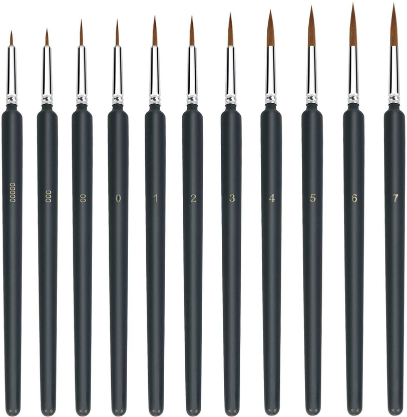 Pinopa Paint Brush Set(Set of 11, Black)