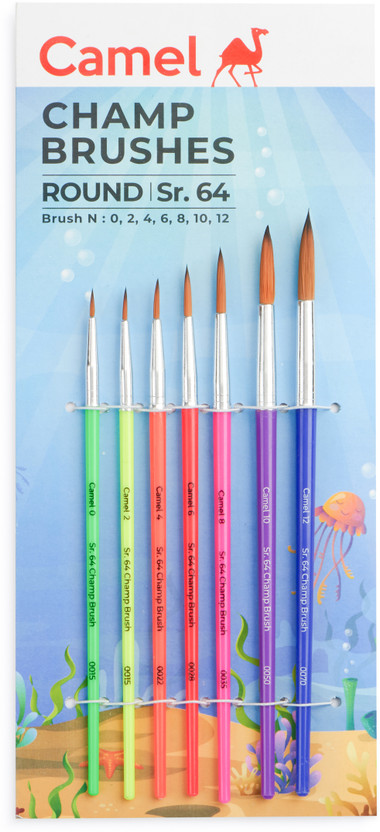 Camlin Camlin Champ Round Brush Set - Pack of 7(Set of 7, Multicolor) - Flipkart Deal
