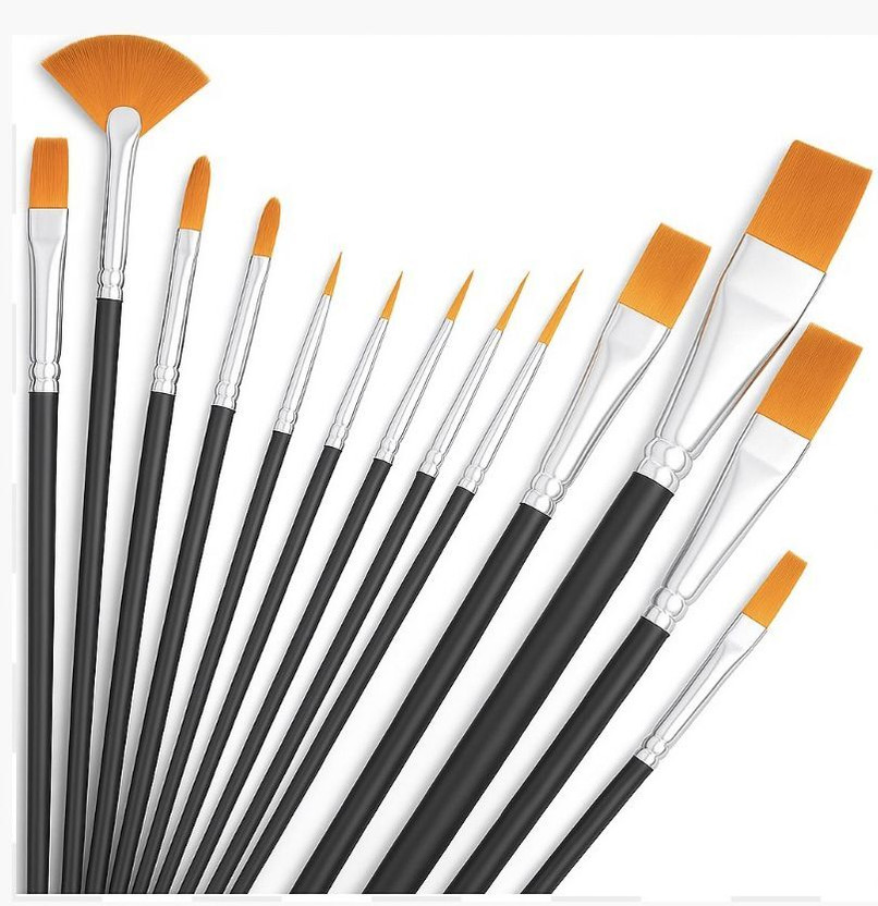 BloomTip Premium Painting Brushes Set Artist brush for Multipurpose Watercolor(Set of 12, Orange, White)