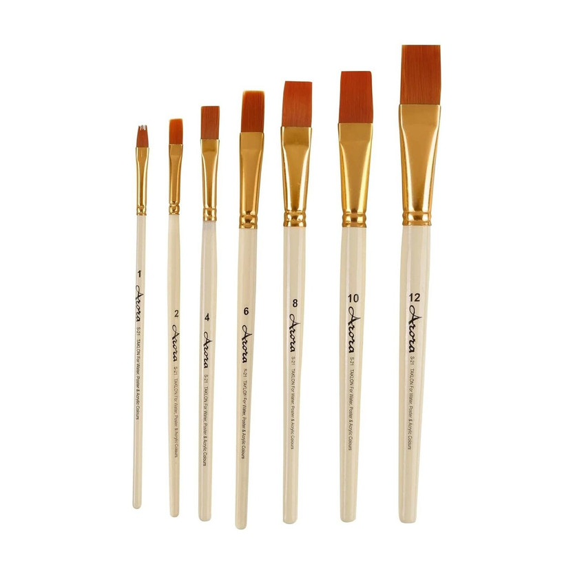 KABEER KABEER ART Taklon Flat Painting Brush Set(Set of 1, White) - Flipkart Deal