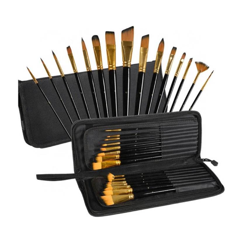 Crevo Crevo Artist Paints Brushes Painting Acrylic, Watercolor Paint with carry beg(Set of 12, Black, Golden) - Flipkart Deal