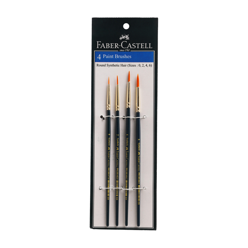 FABER-CASTELL 4 Paint Brushes (Round)(Set of 4, Blue)