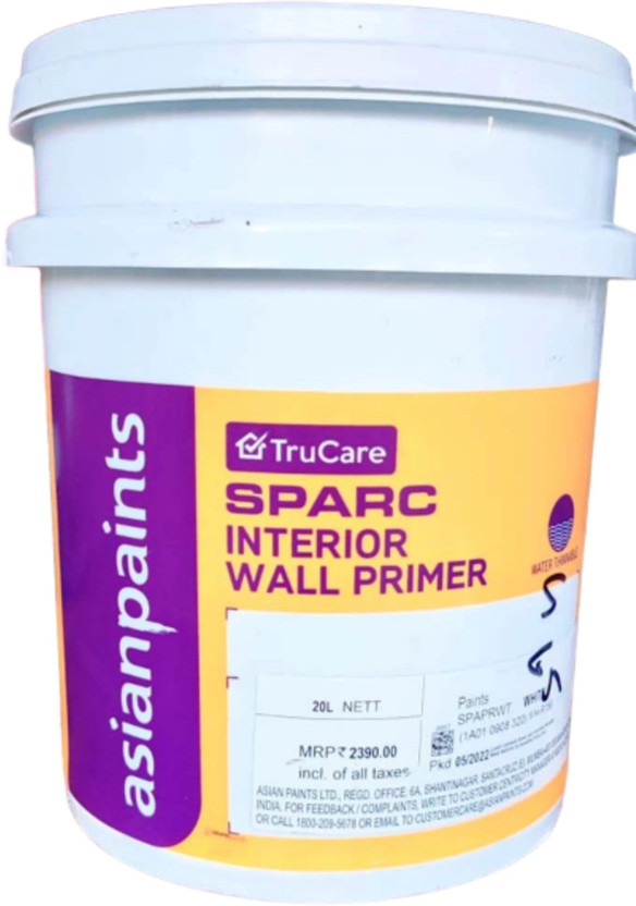 Asian Paints TRUCARE SPARC INTERIOR WALL PRIMER WHITE WHITE Emulsion Wall Paint(1 L)