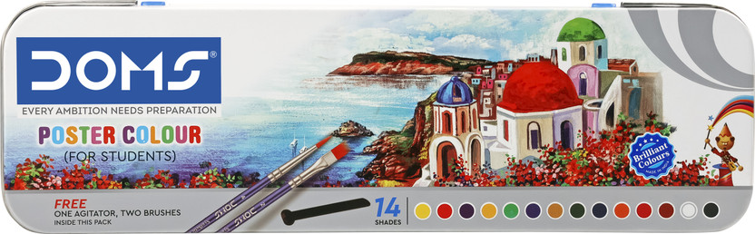 DOMS Poster Colours 14 Shades(Set of 1, Multicolor)