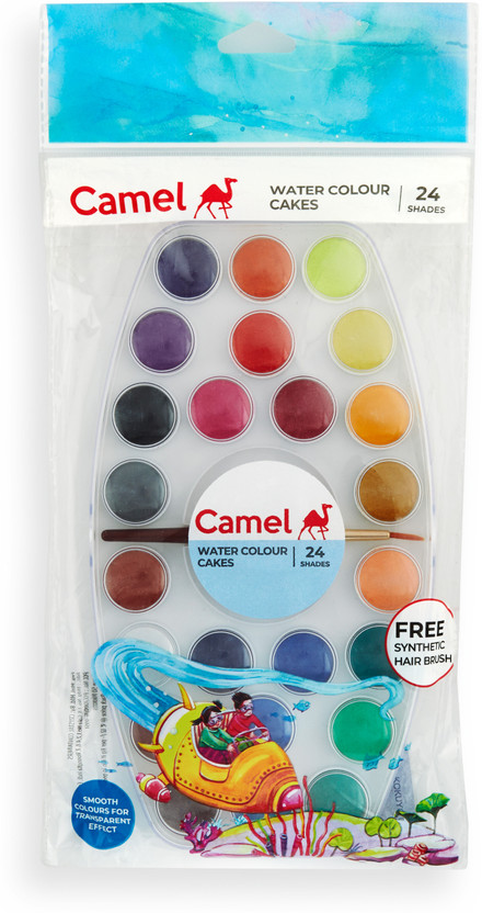 Camel Student Watercolor Cakes - 24 Shades(Set of 24, Multicolor)