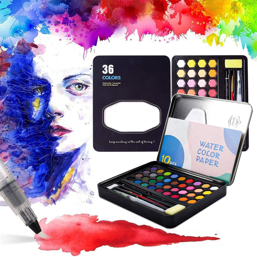 PEACORA Keep Smiling Pigment School Painting Drawing Art Supplies(Set of 36, Multicolor)