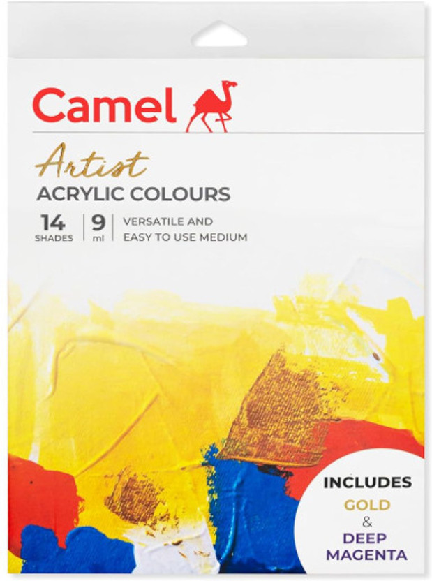 Kokuyo Camlin 0805714 - CAM ARTIST ACRYLIC COLOURS 14 SHADES 9ML(Set of 1, Multicolor)