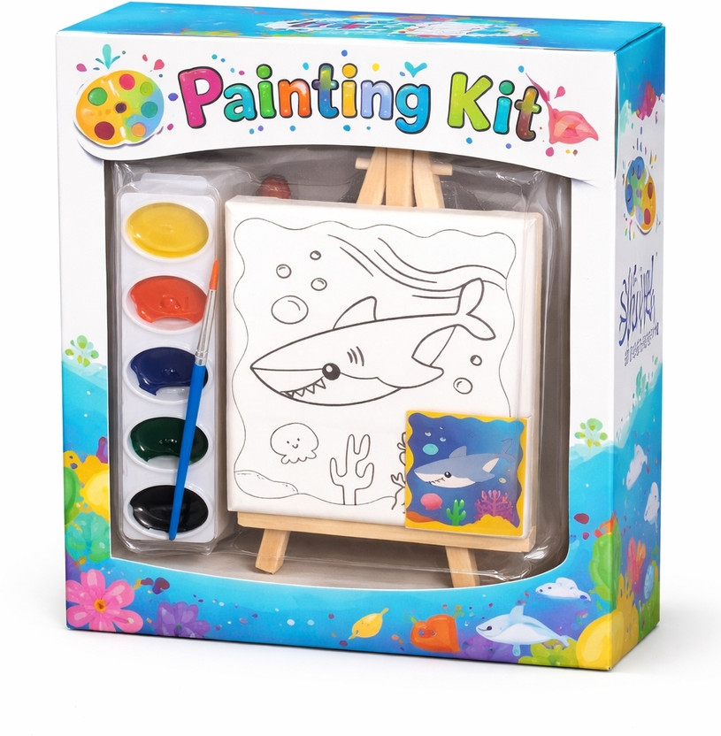 shriii shriii Kids DIY Painting Kit with Easel Canvas Colors Art Craft Set for Gift(Set of 5, Multicolor) - Flipkart Deal