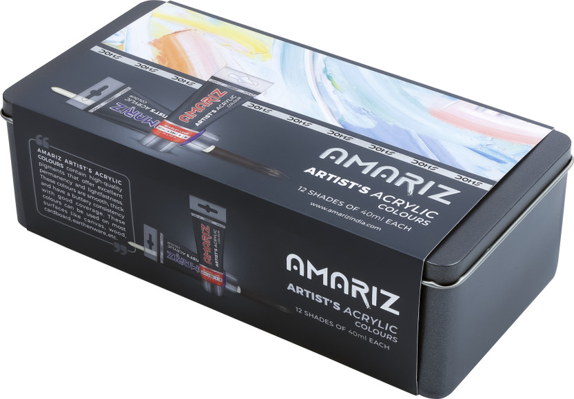 DOMS AMARIZ ARTIST'S ACRYLIC COLOURS 12 SHADES(Set of 1, Multicolor)