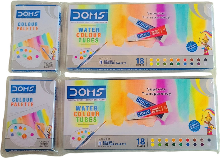 DOMS Water Color Tubes 18 Shades l Pack of 2(Set of 2, Multicolor)