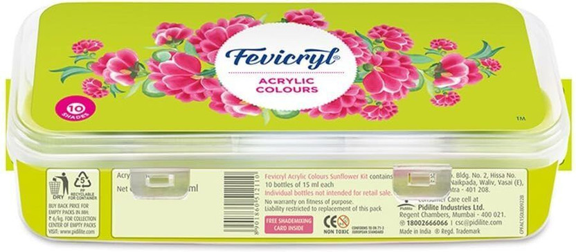 Pidilite Pidilite Acrylic Colours Sunflower Kit | 10 Colours x 15 ml(Set of 10, Multicolor) - Flipkart Deal