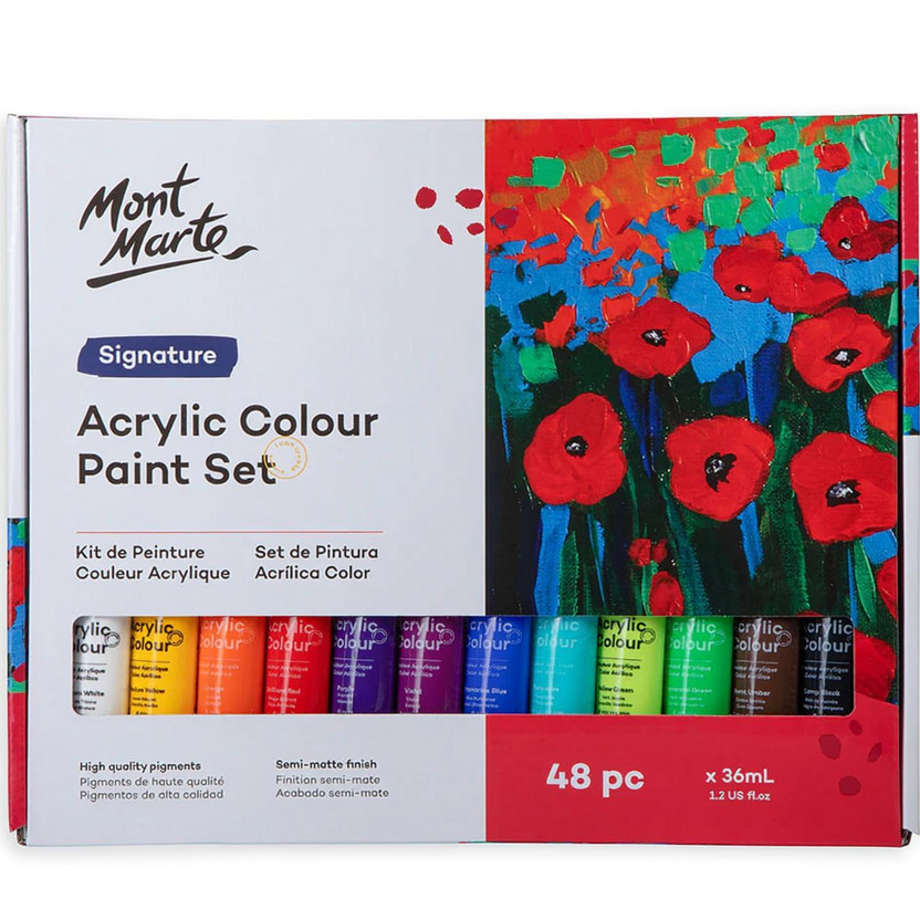 Venti Mont Marte Acrylic Colour Paint Set Signature 48pc x 36ml(Set of 1, Multicolor)