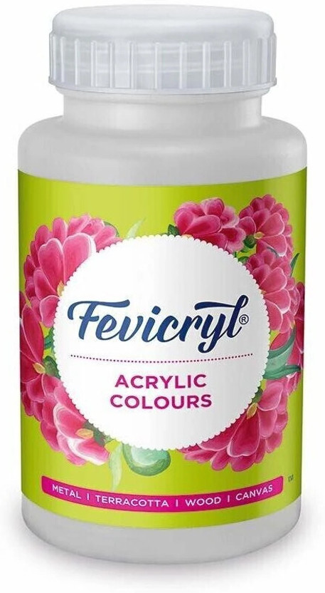 Fevicryl Acrylic Colour 500 ml Paint, DIY Art & Craft(Set of 1, White)