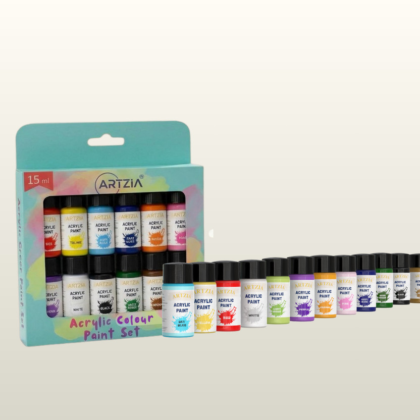 ARTZIA Acrylic Paint Color Set of 12 Vibrant Colors for Canvas,Paper & Craft(Set of 12, Multicolor)