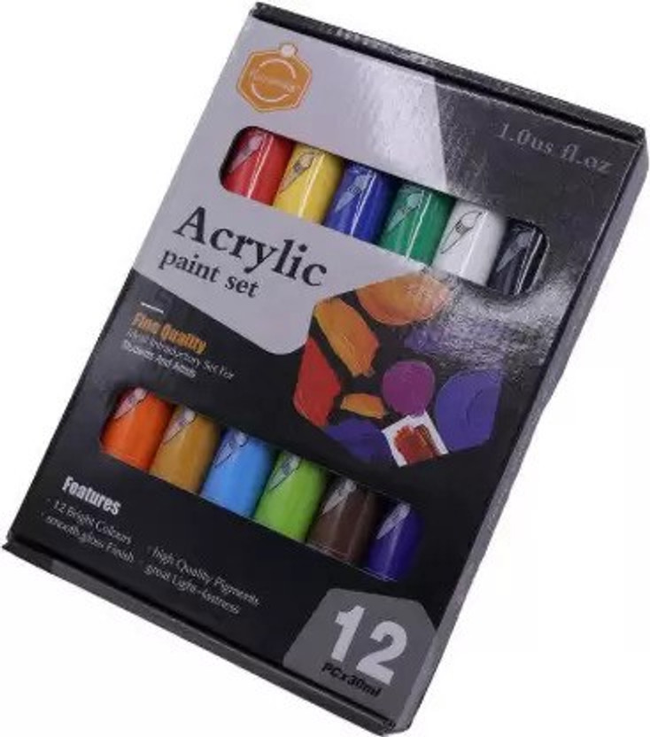 Levin Levin Acrylic Paint Set 12 Colours 30ml, Perfect for Canvas, Wood, Fabric(Set of 12, multicolur) - Flipkart Deal