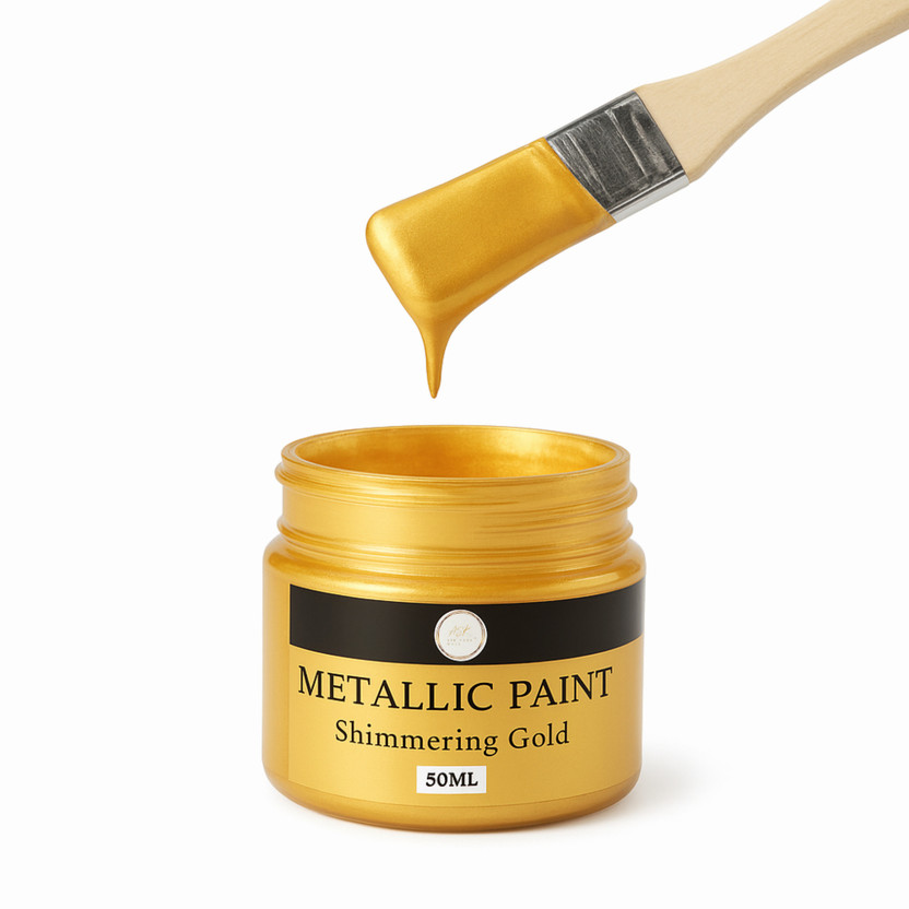 ask vark wala Metallic Colour Acrylic Paint 50 ML Non Toxic, Non Fading Paint for Art Painting(Set of 1, Gold)