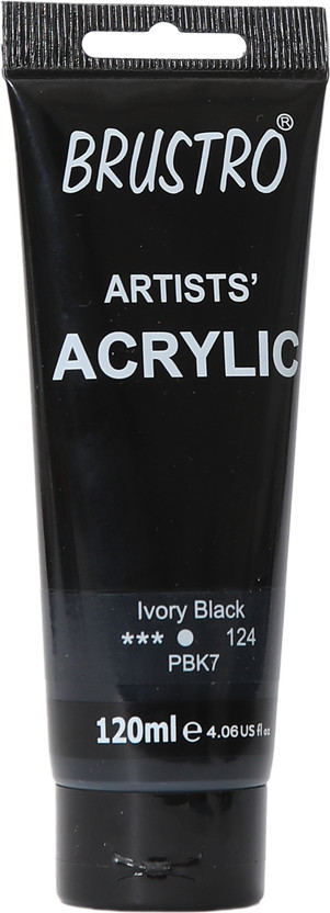 BRuSTRO Artists' Acrylic 120ml(Set of 1, Ivory Black)