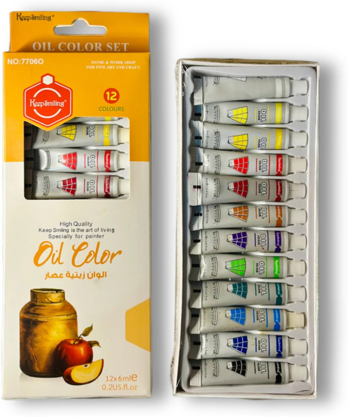 PEACORA Oil color Tubes Set 12ml 12 Colors for Drawing & Painting(Set of 12, Multicolor)