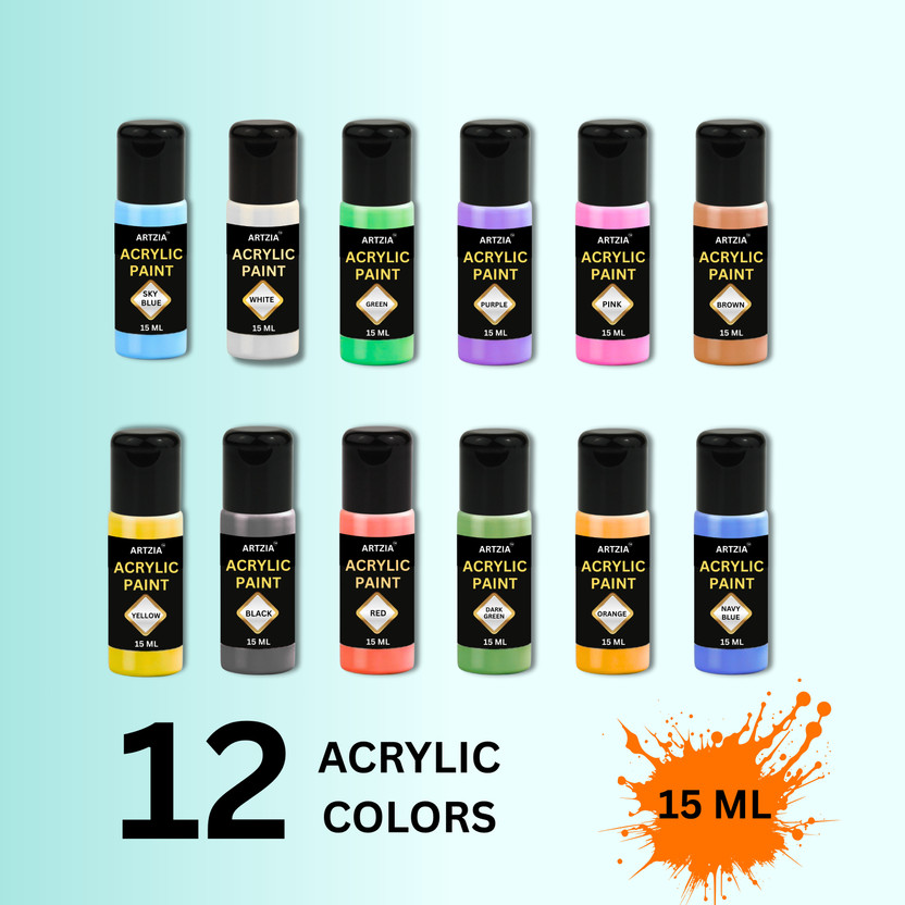 ARTZIA ARTZIA Premium Acrylic Color Set of 12 for Artists Students & Hobby Painting(Set of 12, Multicolor) - Flipkart Deal