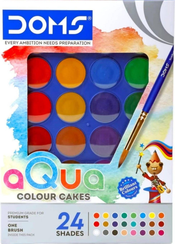 DOMS Water Colour Cake 24 Shades(Set of 1, Multicolor)