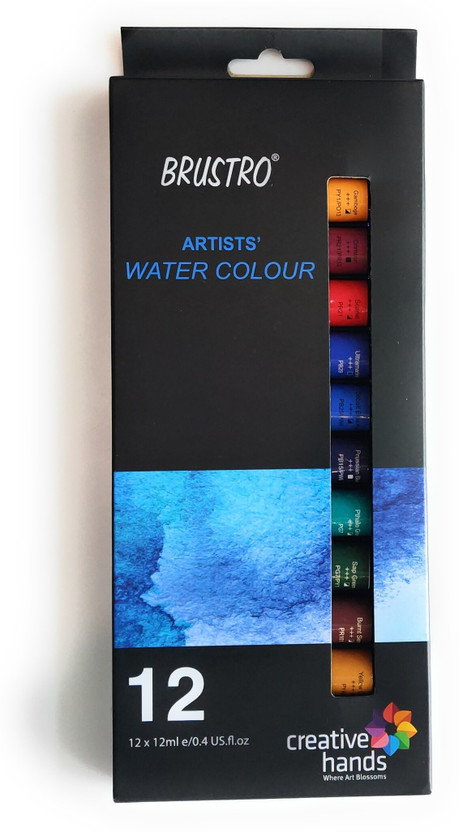 BRuSTRO Artists’ Watercolour Set of 12 Colours X 12ML Tubes(Set of 1, Multicolor)