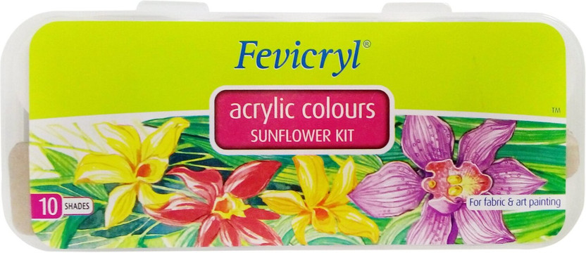 Fevicryl Sunflower Kit - 15 ml, 10 Shades(Set of 10, Multicolor)