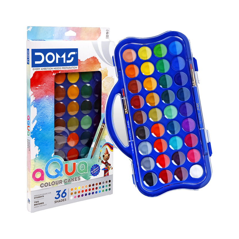DOMS DOMS Non-Toxic 36 Shades 30 mm Water Colour Cakes | Organic Rich Colour Pigments(Set of 1, Multicolor) - Flipkart Deal
