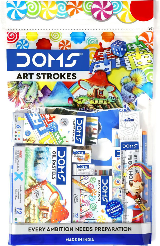 DOMS Art Strokes Kit(Set of 10, Multicolor)