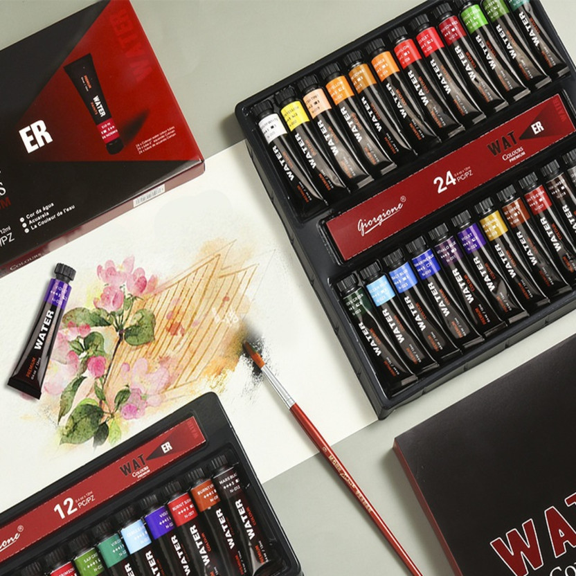 Qunex care Premium Watercolour Paint Tubes 24 Colour Paint set 24 Colour x 12ml(Set of 24, Multicolor)