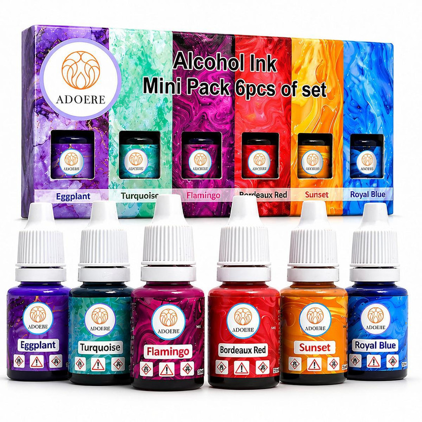Adoere Alcohol Ink Mini Pack 2 Highly Pigmented, Acid Free and Fast Drying Medium(Set of 1, Multicolor)