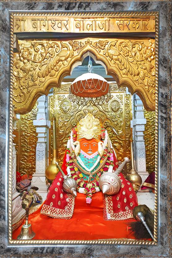Threestar bageshwar dham balaji photo frame 10x14 inch Natural Colors