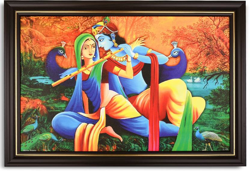 INSPIRING BRUSH Radha Krishna Photo Frame for Bedroom, Office, Hall