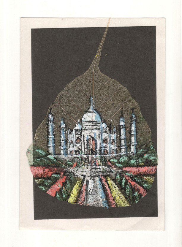 Global Global Art Traders Taj Mahal Painting on Peepal Leaf, Nice Colorful and Intricate Artwork Watercolor 7 inch x 3.9 inch Painting(Without Frame) - Flipkart Deal