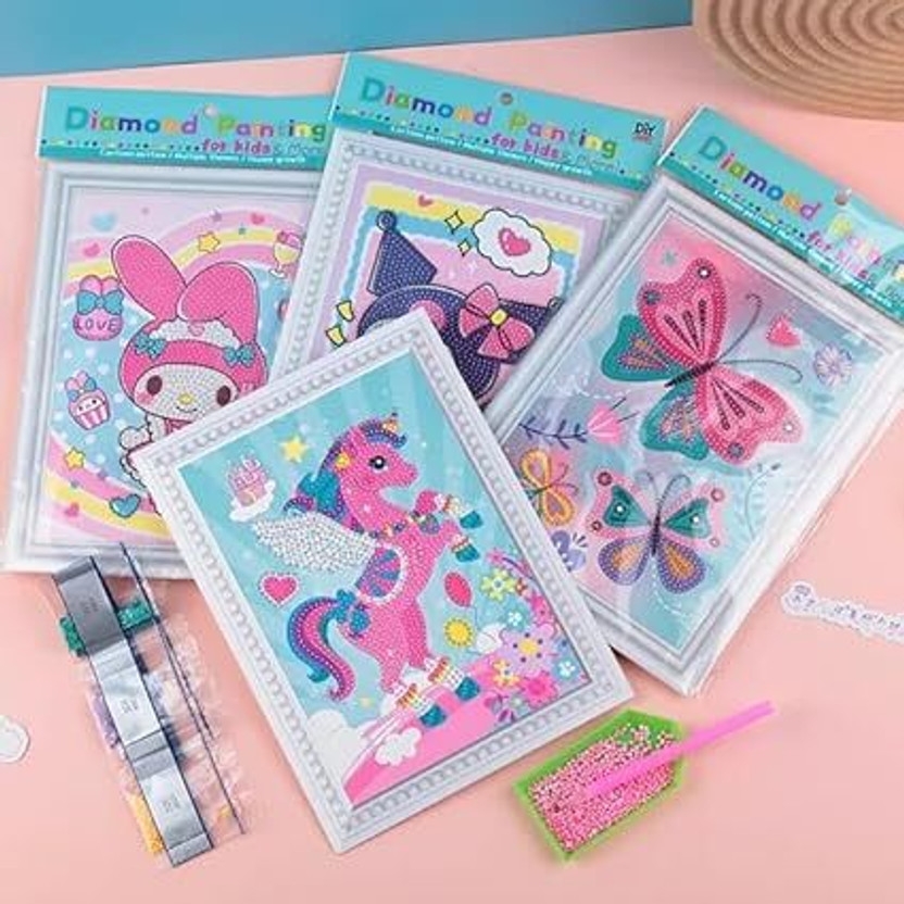 AMYCAUR sparkly kids diamond art set Resin Painting 24 inch x 17.7 inch Painting(Without Frame)