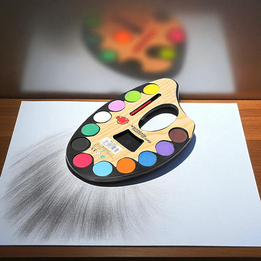 Colorbee Stylish 12 Bold Shades Art Watercolor Palette Set for School and Studio Use 12 Paint Wells Palettes  with Lid(Set of 1, Yellow, Light Green, Pink, White, Dark Green, Black, Red, Light Blue, Orange, Blue, Purple, Brown)