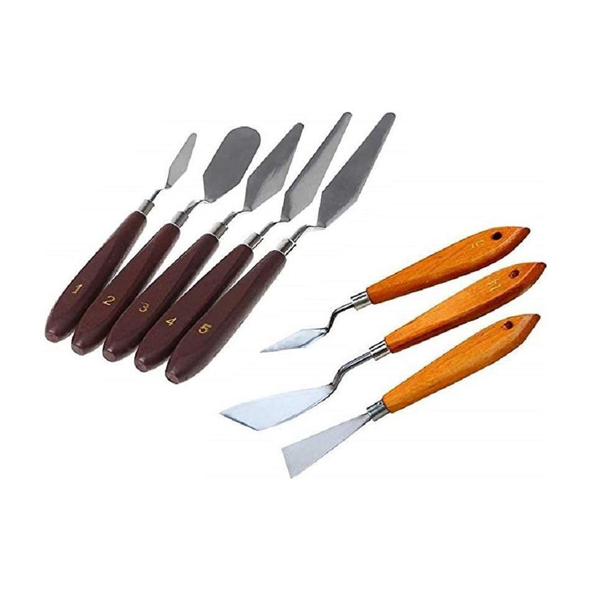 FRKB FRKB Combi Steel Painting Knife Set 8 Paint Wells Palettes(Set of 8, Beige) - Flipkart Deal