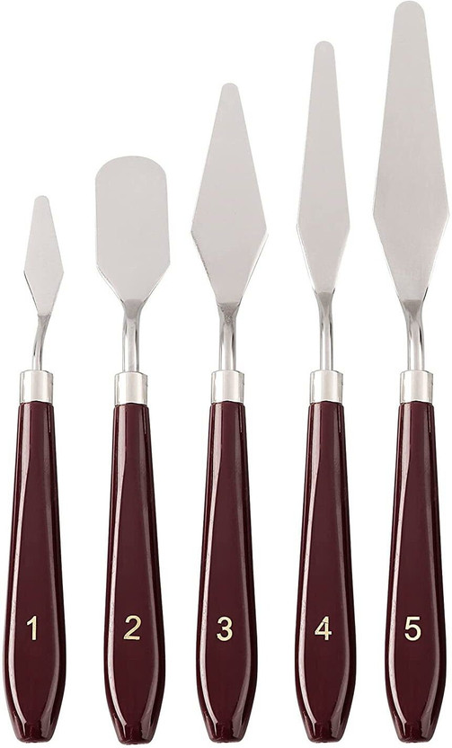 cassava Wood 5 Paint Wells Palettes(Set of 5, Brown)
