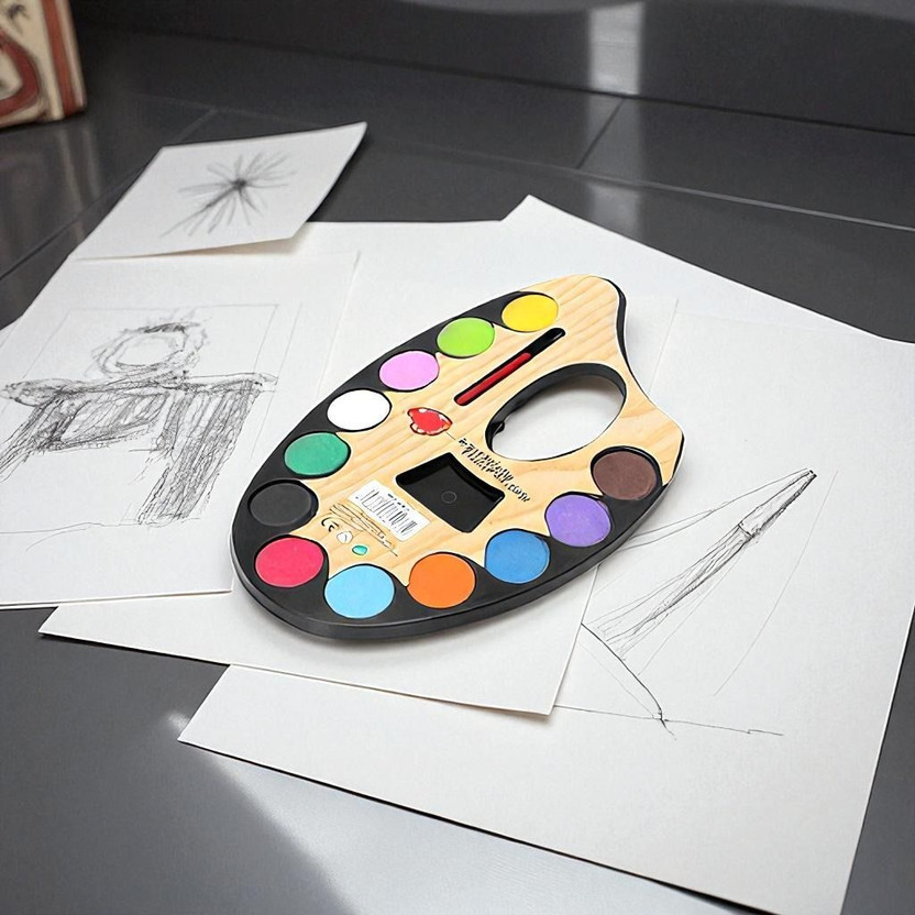 Colorbee Top-Grade 12 Rich Colors Artist Watercolor Palette with Non-Toxic Colors 12 Paint Wells Palettes  with Lid(Set of 1, Multicolor)