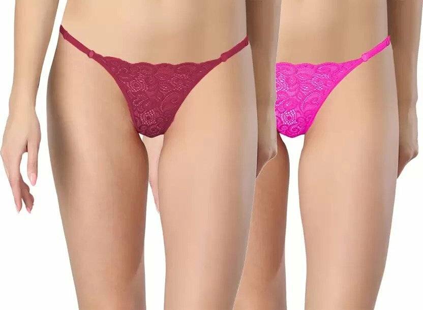 TRENDSKART Women Thong Maroon Panty Buy TRENDSKART Women Thong Maroon