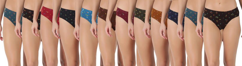 Dollar Dollar Dollar Lehar Super Combed Cotton Women's Printed Solid Panty Women Hipster Multicolor Panty - Flipkart Deal