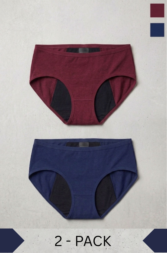 EliteWear EliteWear Women Periods Blue, Maroon Panty - Flipkart Deal