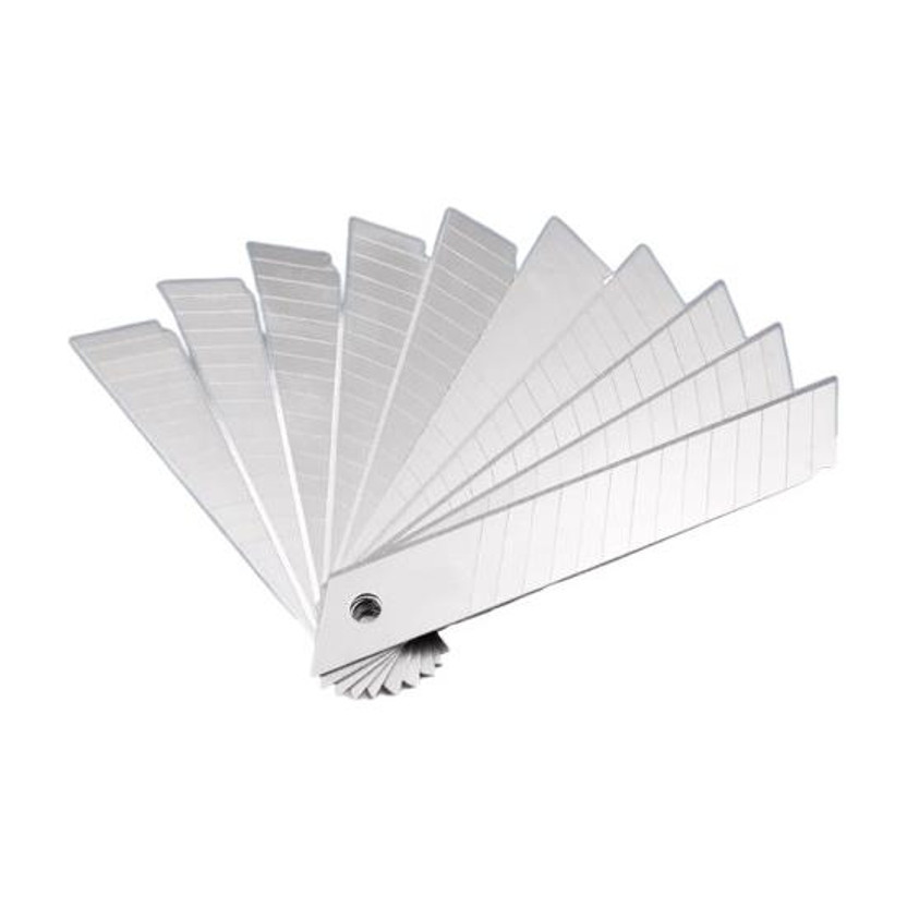 KRYTONE 100 Pcs 18mm Replacement Paper Cutter Blades School Supplies Office Stationery Metal Grip Hand-held Paper Cutter(Set Of 10, Silver)