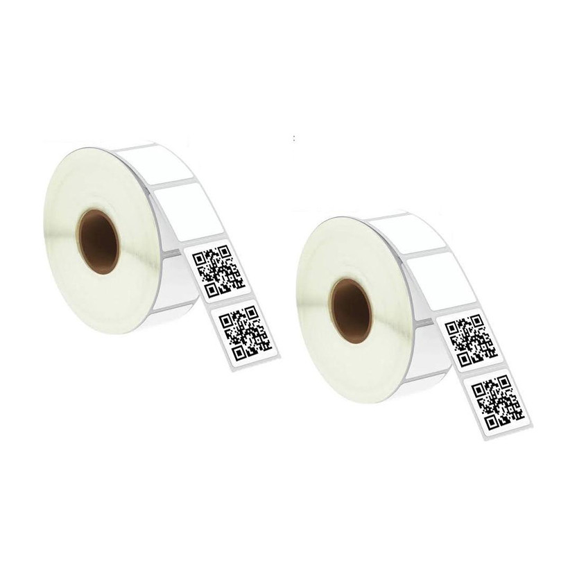 youlogic 25MMX25MM Barcode LABELS Sticker Roll 1''UP Pack of 2 ROLL 4000.Pcs Per Roll thermal Paper Label(White)