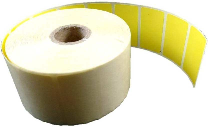BlackDreams Paper Label Stickers Light Yellow 50x25mm(2x1 inch) Barcode Label/Sticker Chromo coated Plain White 1 Inch core Inside Winding 1750 Labels/Roll for Desktop Printer TSC, Zebra, Citzen, WEP, Datamax, Thosiba, Sato etc. Paper Label(Light Yellow)