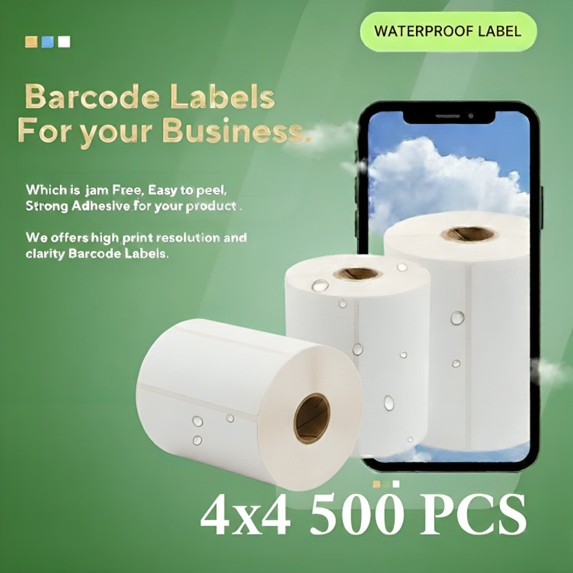 GRUFF 4x4 Inch Direct Thermal Shipping Labels –500 Labels Per Roll Permenent Adhsive Paper Label(White)