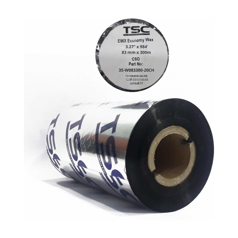 TSC TSC Thermal Transfer Wax Ribbon for Label, Tag, Barcode Printing Wax (EWX - 83mm x 300m) Thermal Transfer Paper Label(Black)