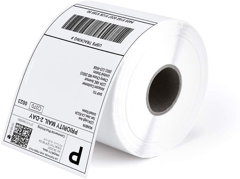 CAMPIO Direct Thermal Labels-4x6 Sticker Labels, 100x150mm 400 Labels, MRP Sticker Thermal Barcode MRP Sticker Labels Paper Label(White)