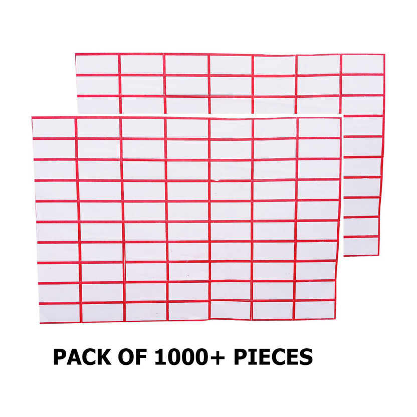 Printon 1000 Pcs MRP Sticker Label 30x10 mm Label Sticker Self Adhesive Paper Label(White, Red Border)