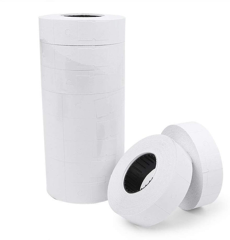 Jiyancreation Price Label Roll for MX-6600 Double Line Price Labeler Self Adhesive Paper Label(White)