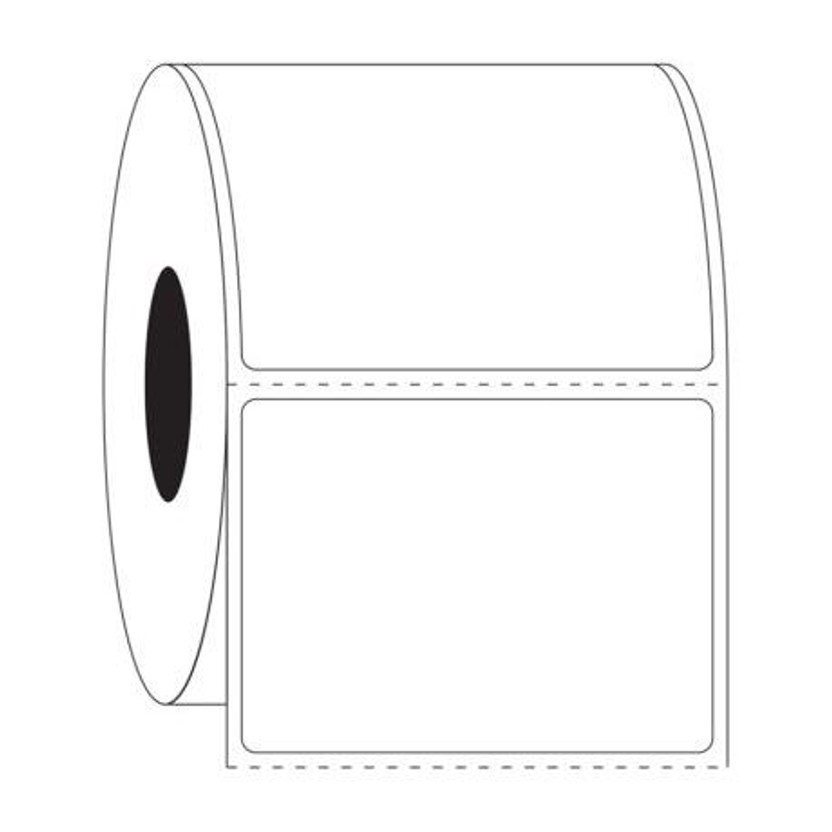 youlogic 100MMX75MM (3.94inch X2.95inch) Barcode Label Cromo Paper Label Stickers (White) 1ROLL 500 LABELS set of 1 Roll cromo Paper Label(White)